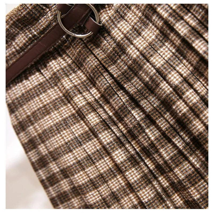 Timeless High-Waisted Plaid Maxi Skirt - Essential for Autumn-Winter