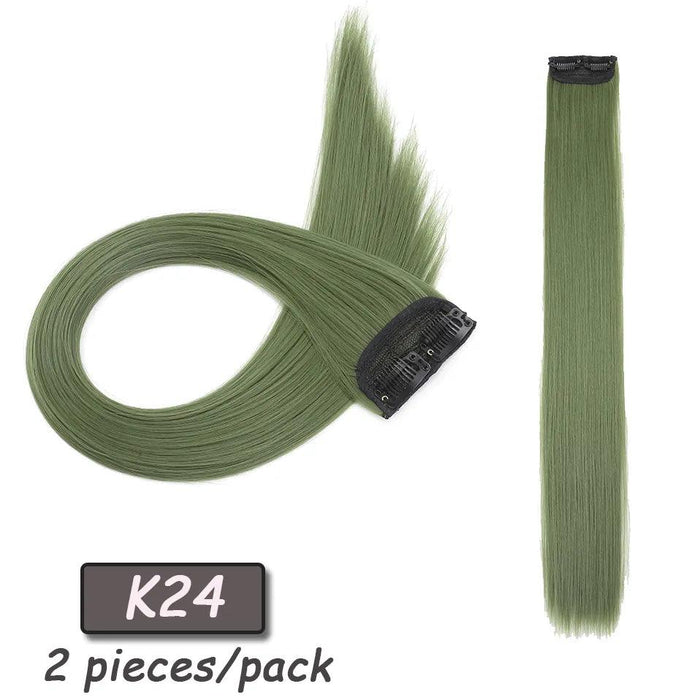 24" Colorful Ombre Clip-In Hair Extensions - Benehair Vibrant Synthetic Hairpiece