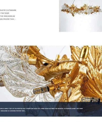 Luxurious Handcrafted Glass Chandelier with Copper Finish