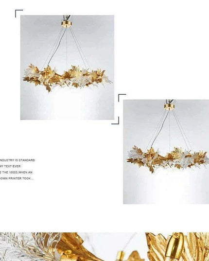 Luxurious Handcrafted Glass Chandelier with Copper Finish