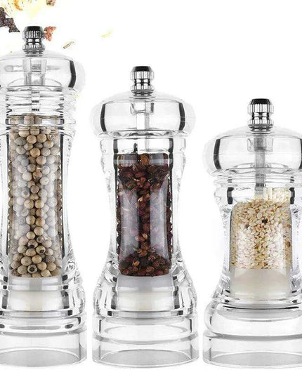 Versatile Clear Acrylic Pepper Mill with Adjustable Grinding Settings