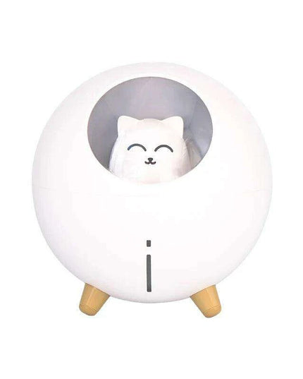 Charming Cat Design Ultrasonic Humidifier with Colorful LED Night Light and USB Compatibility
