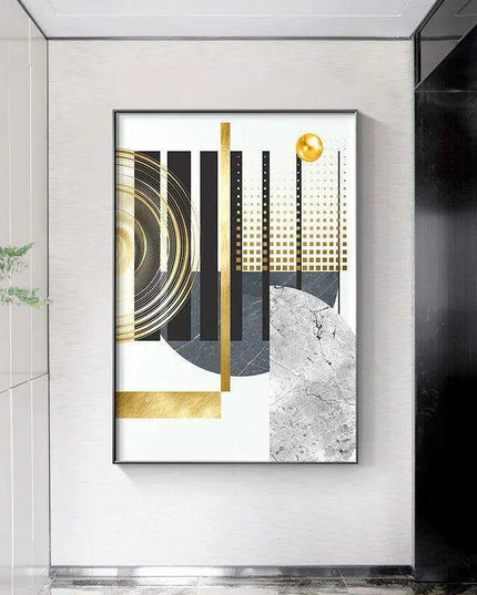 Luxurious Gold Geometric Canvas Artwork - Transform Your Space with Contemporary Style