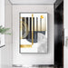 Golden Abstract Geometric Art Canvas Print with Gold Foil Accents - Elegant Home Decor Upgrade