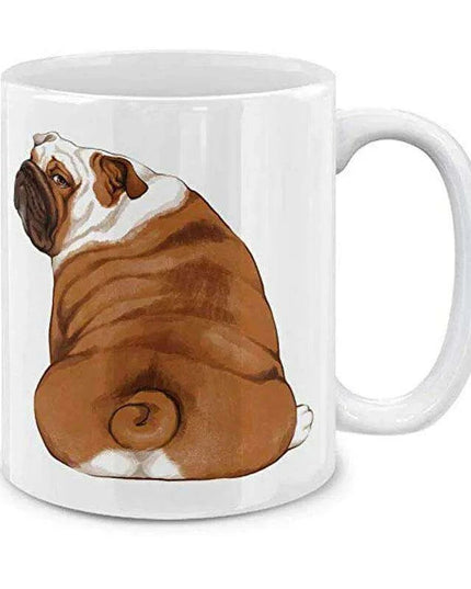 Charming English Bulldog Look Back Ceramic Coffee Mug - 11 OZ Whimsical Gift for Dog Lovers