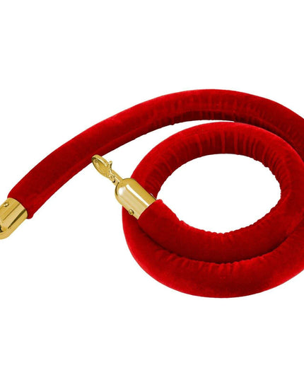 Elegant Gold Stainless Steel Stanchion Set with Red Velvet Rope & Secure Base for Event Management
