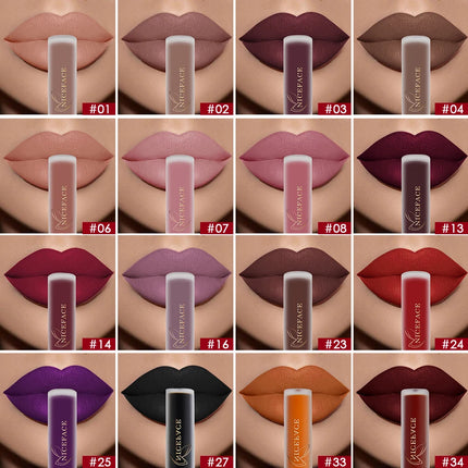 NICEFACE Matte Liquid Lipstick Waterproof Long Lasting Lip Gloss Tint Sexy Red Nude Purple Metallic Lipsticks Makeup Cosmetics niceface-matte-liquid-lipstick-waterproof-long-lasting-lip-gloss-tint-sexy-red-nude-purple-metallic-lipsticks-makeup-cosmetics