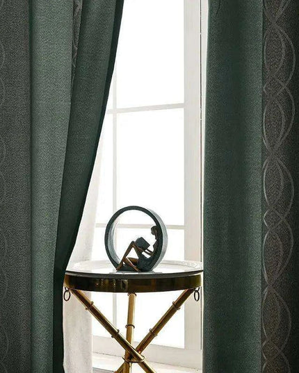 Elegant Dual Color Green Striped Blackout Curtain Set - Modern Home Upgrade