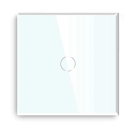 Touch Control Dual Location Stair Light Switch with Crystal Glass Panel in Modern White and Grey
