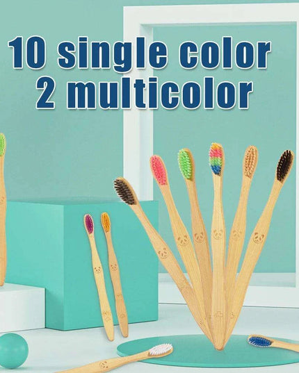 12 Pcs Charcoal Bamboo Toothbrushes Soft Eco-Friendly