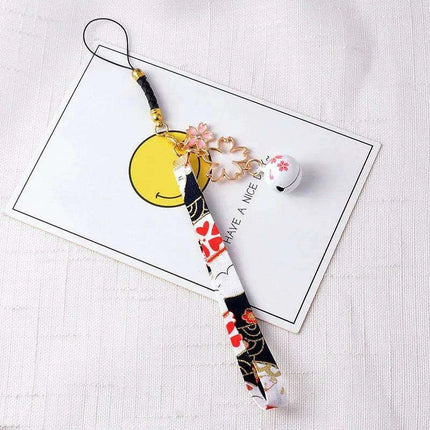 Kawaii Sakura Lucky Cat Keychain - Adorable Ceramic Charm for Good Fortune on Keys and Bags