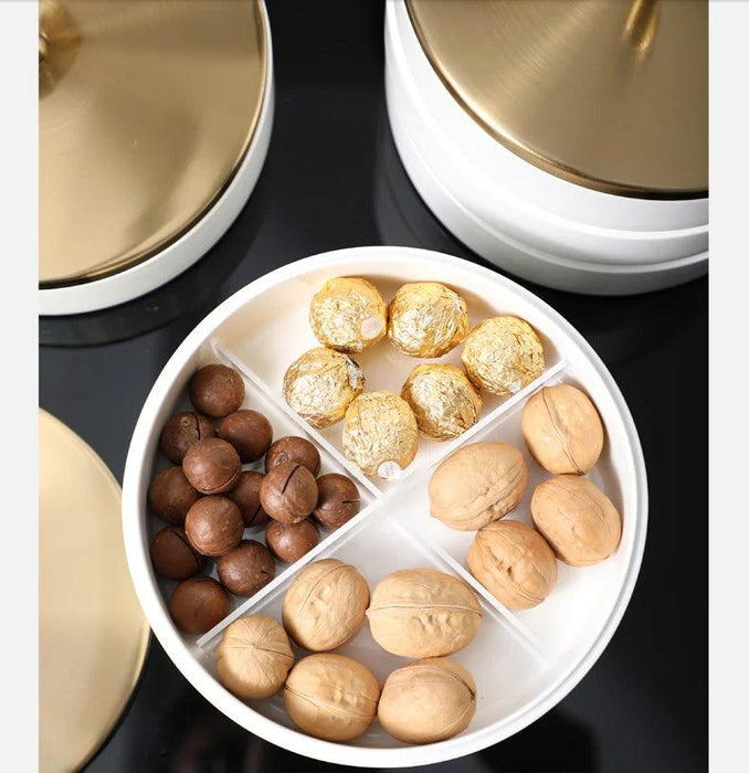 Elegant Ginkgo Leaf Ceramic Serving Tray with Stylish Metal Accents