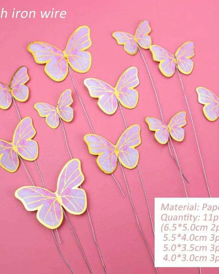 Enchanting Butterfly and Floral Cake Decoration Kit for Celebrations - Unique Baking Accessories