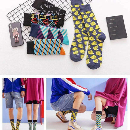 Colorful Tongue Graphic Skateboard Socks for Women - Stylish Fun Addition