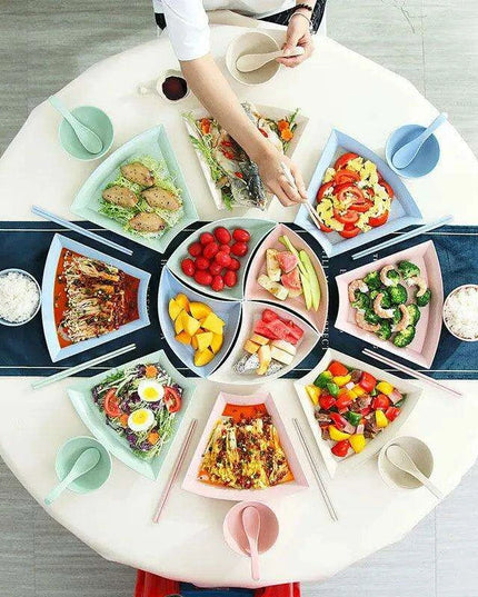 Eco-Conscious 12-Piece Large Wheat Straw Dinnerware Set with Sturdy Plates