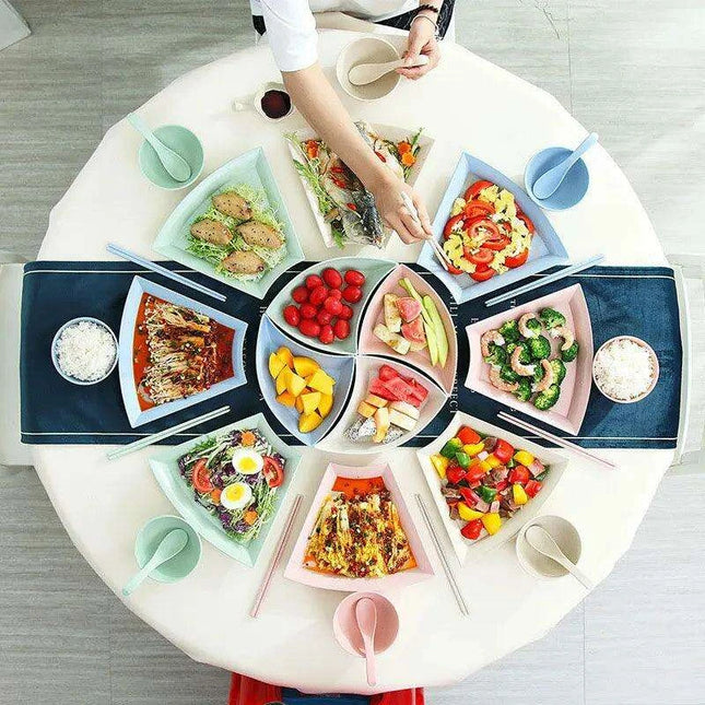 Eco-Conscious 12-Piece Large Wheat Straw Dinnerware Set with Sturdy Plates