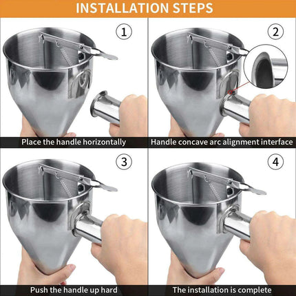 Ultimate Stainless Steel Batter Dispenser with Stand - The Perfect Kitchen Tool for Flawless Pancakes and More