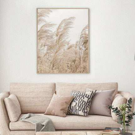 Tranquil Vintage Pampas Grass Wall Art for a Calm Home Sanctuary