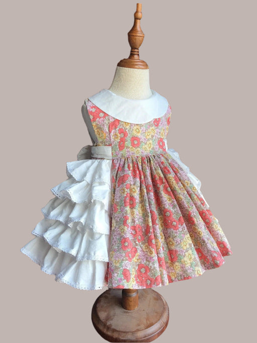 Whimsical Vintage Floral Ball Gown for Girls - Ideal for Summer Events
