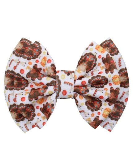 Turkey Print Baby Headband - Festive Holiday Hair Accessory for Thanksgiving Cheer