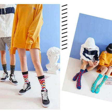 Colorful Tongue Graphic Skateboard Socks for Women - Stylish Fun Addition