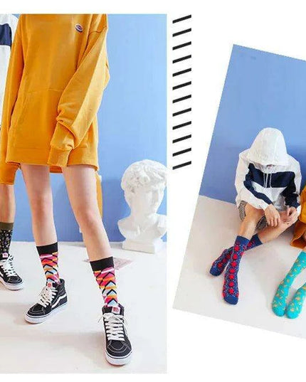 Colorful Tongue Graphic Skateboard Socks for Women - Stylish Fun Addition