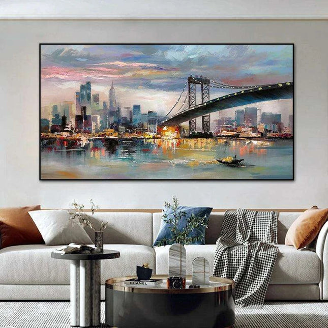City Vibes: Dynamic Urban Oil Canvas Art for Modern Interiors