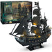Illuminated 3D Metal Puzzle Kit - Queen Anne's Revenge Pirate Ship Model for Adults and Teens, 340-Piece Challenge