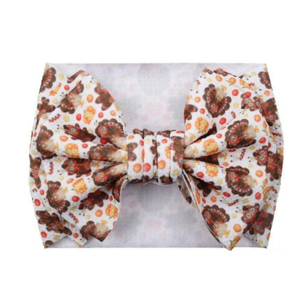 Turkey Print Baby Headband - Festive Holiday Hair Accessory for Thanksgiving Cheer
