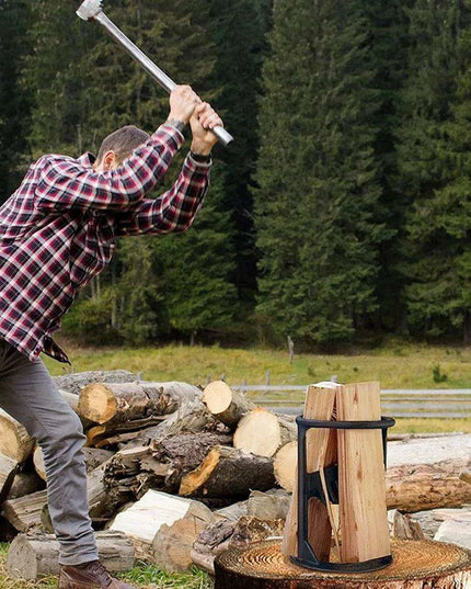 Artisan Cast Iron Log Splitting Wedge - Essential Tool for Camping and Outdoor Adventures