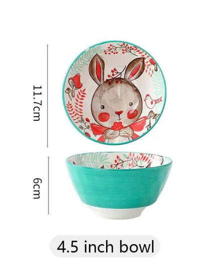 Whimsical Woodland Creatures Ceramic Dining Set for Enchanting Meals