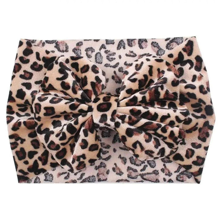 Leopard Print Velvet Headband and Hair Bow Set - Stylish Hair Accessories for Fashion-Forward Girls