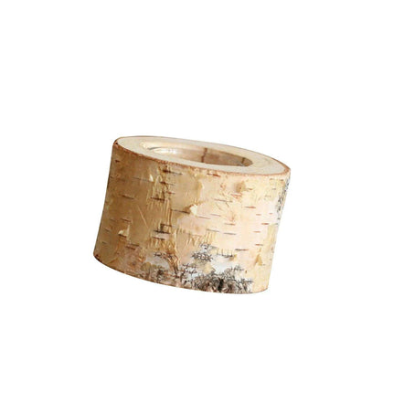 Rustic Birch Wood Tealight Candle Holder - Natural Decor for Home & Events