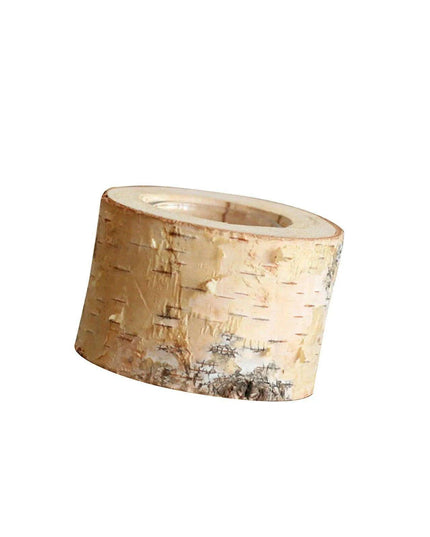 Rustic Birch Wood Tealight Candle Holder - Natural Decor for Home & Events