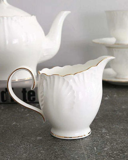 Timeless European Tea and Coffee Set: Luxurious Bone China Teapot and Cups