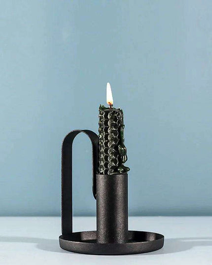 Chic Black Wrought Iron Candle Holder for Modern Home Elegance