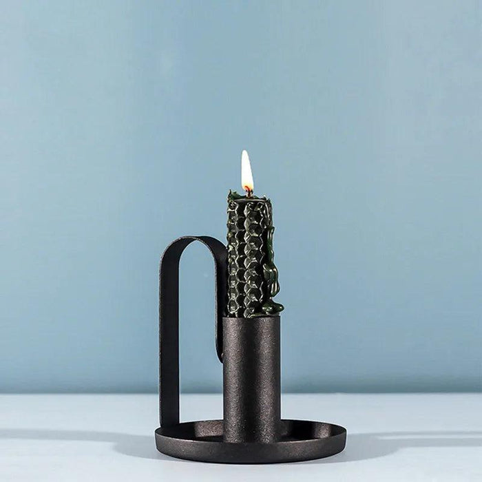 Chic Black Wrought Iron Candle Holder for Modern Home Elegance