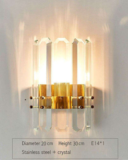 Elegant Crystal Wall Sconce - Modern Illumination for Home and Bath