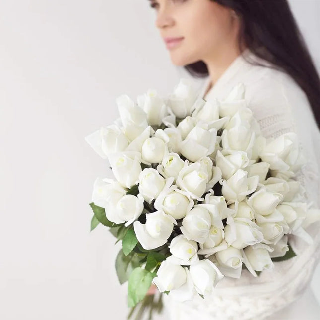 Real Touch Artificial Rose Flowers | Set of 7, 12 Colours