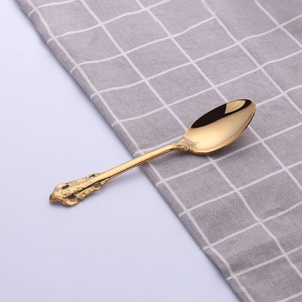 Gold Vintage Stainless Steel Cutlery, Individual Pieces | Très Elite