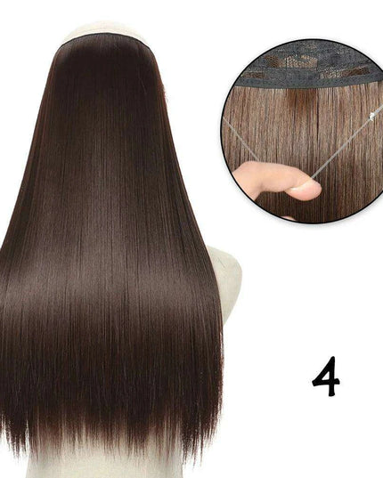 Blonde and Black Halo Hair Extensions for Effortless Volume and Length Boost