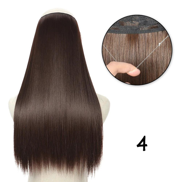 Blonde and Black Halo Hair Extensions for Effortless Volume and Length Boost