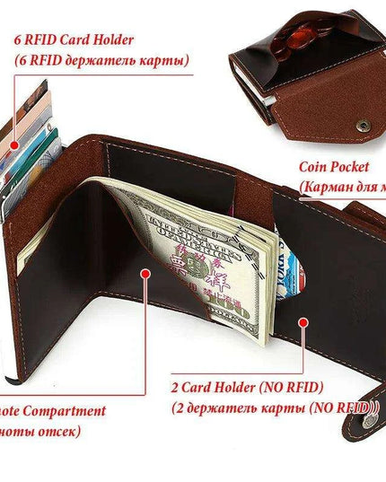 Premium RFID Business Wallet with Quick-Access Card Holder and Money Clip