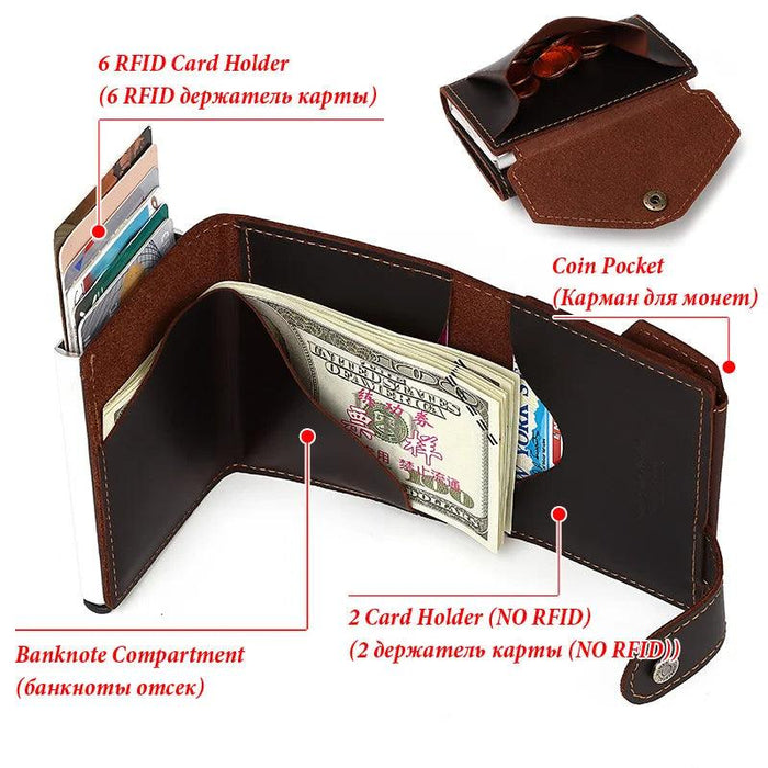 Premium RFID Business Wallet with Quick-Access Card Holder and Money Clip