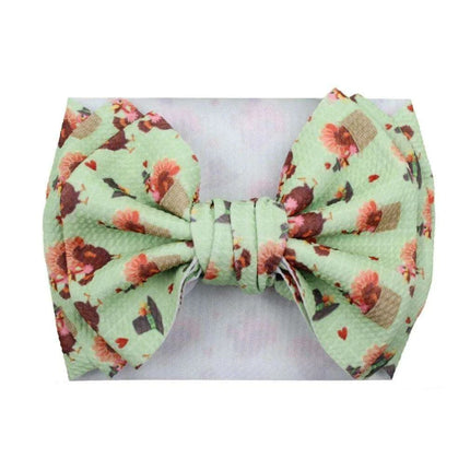 Turkey Print Baby Headband - Festive Holiday Hair Accessory for Thanksgiving Cheer