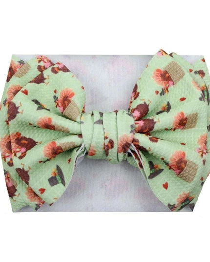 Turkey Print Baby Headband - Festive Holiday Hair Accessory for Thanksgiving Cheer