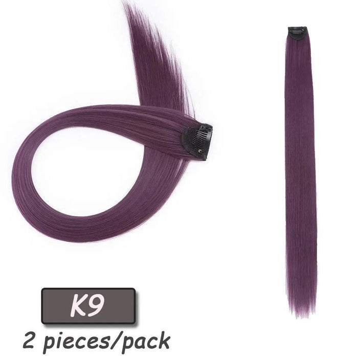 24" Colorful Ombre Clip-In Hair Extensions - Benehair Vibrant Synthetic Hairpiece