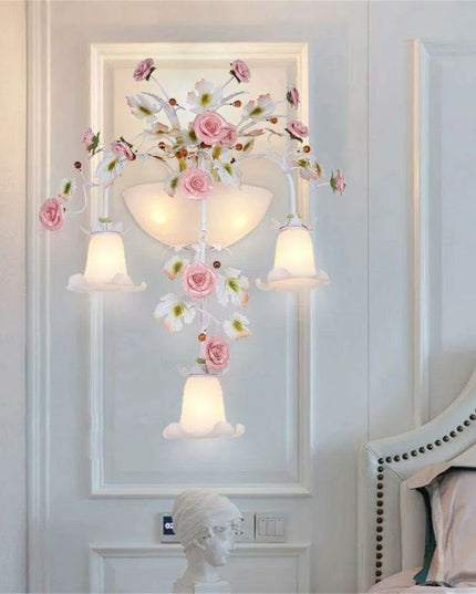 Artisan Floral Rose Sconce - A Handcrafted Masterpiece for Contemporary Spaces
