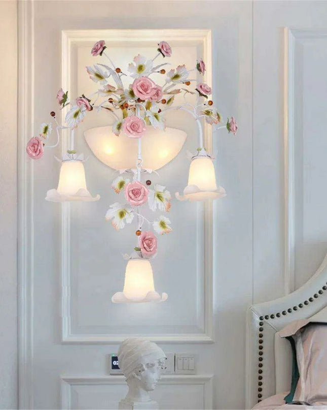 Artisan Floral Rose Sconce - A Handcrafted Masterpiece for Contemporary Spaces