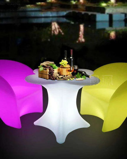 Glowing RGB LED Rechargeable Lounge Chair: Stylish Illuminated Armchair for Any Space